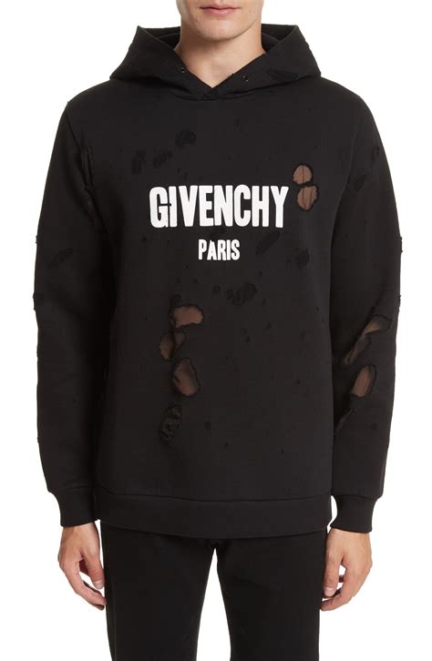 givenchy distressed shirt|Givenchy hoodie with holes.